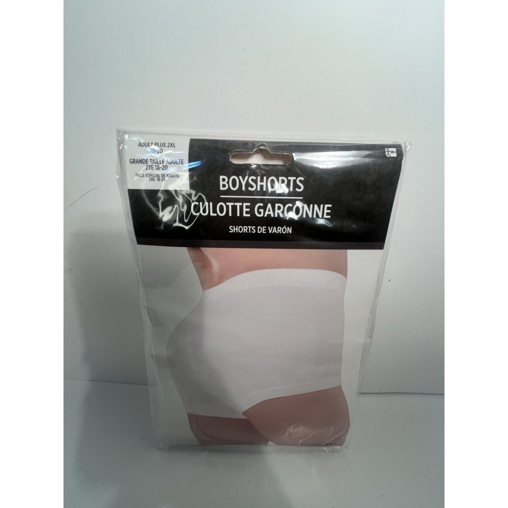 Boyshorts White 2XL 18-20 Halloween Adult Costume Sexy